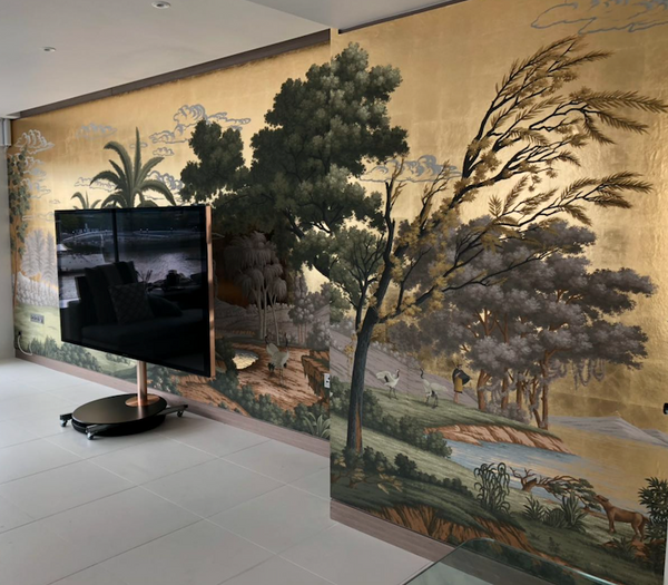 Panoramic wallpaper, handpainted wallpaper, custom design