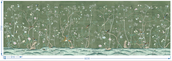 Vintage style chinoiserie wallpaper/ mural