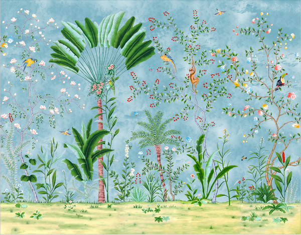 Amazonia wallpaper, vintage wallpaper, Rain forest , Chinoiserie wallpaper-, kids room wallpaper