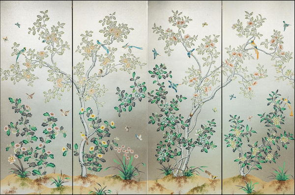 Chinoiserie wallpaper, custom wallpaper, GILDED wallpaper