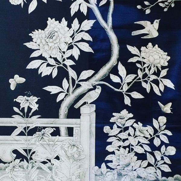 Custom chinoiserie wallpaper
