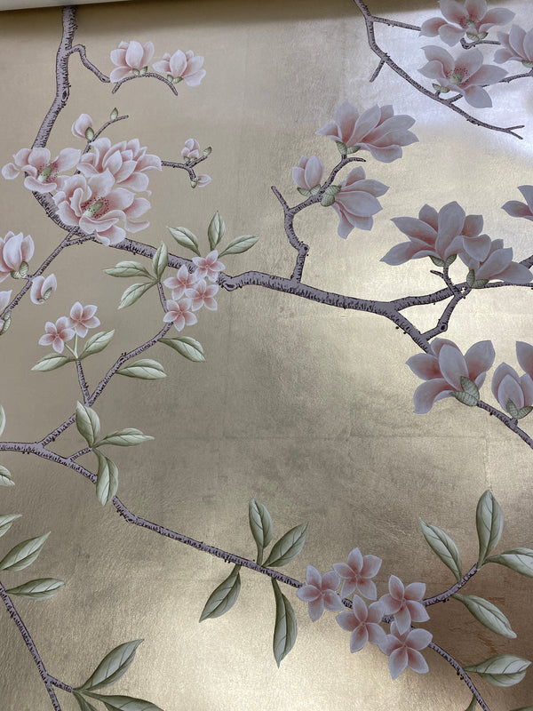 Hand-painted Magnolia Wallpapar, shipping for approval