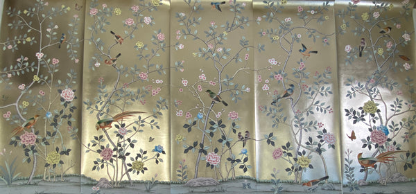 hand-painted  Champagne Metallic wallpaper, -Reserved order