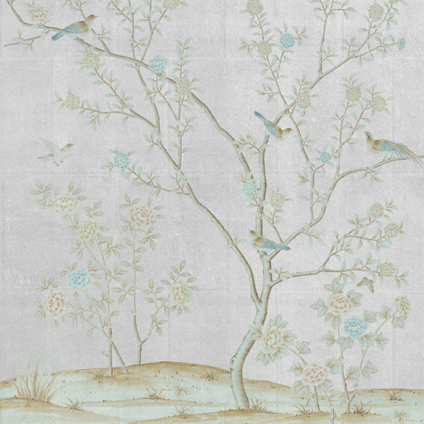 hand-painted metal wallpaper, custom size to fit the wall size