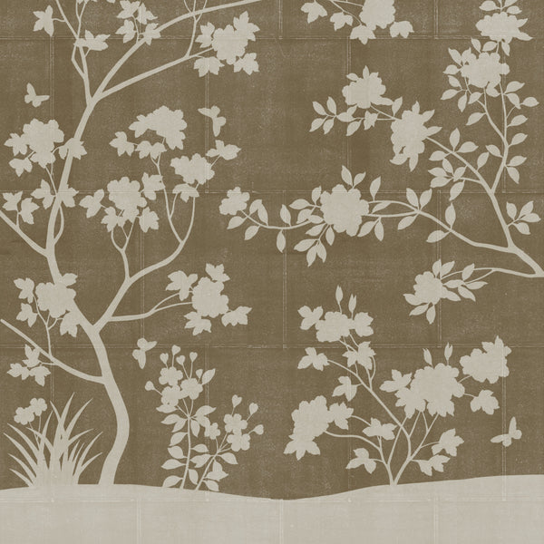 handpainted chinoiserie wallpaper, Custom design available to fit the wall size