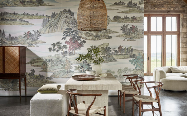 mountain and landscape --hand-painted Chinoiserie mural