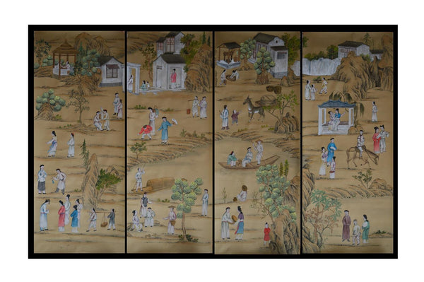 hand-painted chinoiserie panels-Courts
