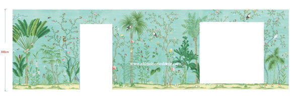 36"*96'/panel, Palm, Amazonia wallpaper, vintage wallpaper, Rain  forest , Chinoiserie  wallpaper-,  kids room wallpaper
