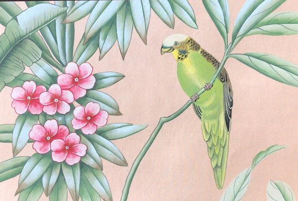 10" *12"----SAMPLE IN STOCK for AMAZONIA FOREST---high quality chinoiserie silk wallpaper